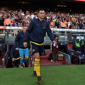 Arsenal FC Print: Granit Xhaka Leads Team Out