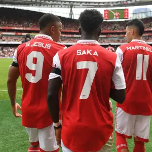 Arsenal FC Print - Jesus, Saka, and Martinelli in Action