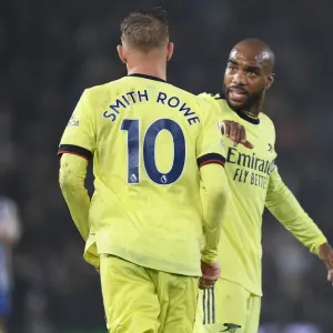 Arsenal FC Print - Smith Rowe and Lacazette in Action Arsenal FC Print - Smith Rowe and Lacazette in Action