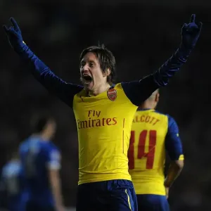 Arsenal FC Print: Tomas Rosicky Scores Hat-Trick