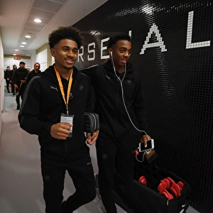 Arsenal FC: Reiss Nelson and Joe Willock in the Changing Room before Arsenal v BATE Borisov, UEFA Europa League (2017-18)