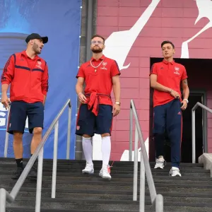 Arsenal FC Training Session at Colorado Rapids: Kolasinac, Mustafi, and Ozil