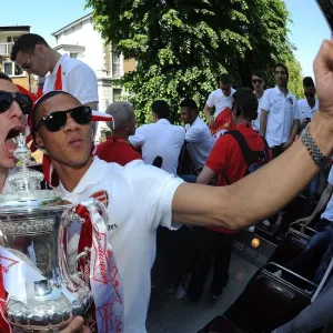 Arsenal FA Cup Victory Print: London Trophy Parade 2014. Art