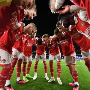 Arsenal FC: United Before Battle - Pre-Match Huddle vs Everton, Premier League 2022-23
