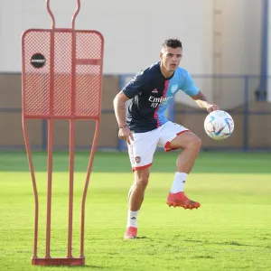 Arsenal FC vs AC Milan: Granit Xhaka Leads Arsenal Players in Training Before Dubai Super Cup Clash, 2022
