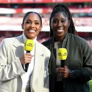 Arsenal FC vs Aston Villa: Barclays Women's Super League - Alex Scott and Anita Asante Pre-Match Photo (2023-24)