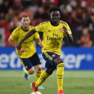 Arsenal FC vs. FC Bayern: Saka's Showdown in the International Champions Cup, Carson, California, 2019