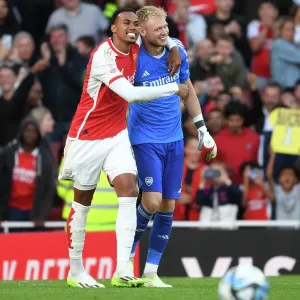 Arsenal FC vs AS Monaco: 2023-24 Emirates Cup Clash - Gabriel and Ramsdale in Action Arsenal FC vs AS Monaco: 2023-24 Emirates Cup Clash - Gabriel and Ramsdale in Action