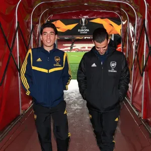 Arsenal FC vs Vitoria Guimaraes: Hector Bellerin and Dani Ceballos Pre-Match Moment - UEFA Europa League 2019-20 Arsenal FC vs Vitoria Guimaraes: Hector Bellerin and Dani Ceballos Pre-Match Moment - UEFA Europa League 2019-20