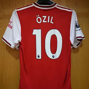 Arsenal FC vs. Wolverhampton Wanderers: Mesut Ozil's Empty Jersey in the Home Changing Room (2019-20)