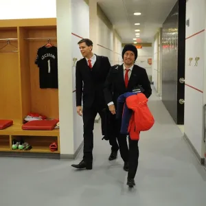 Arsenal FC: Wojciech Szczesny and Tomas Rosicky in the Home Changing Room before Arsenal vs. Queens Park Rangers (2014-15) Arsenal FC: Wojciech Szczesny and Tomas Rosicky in the Home Changing Room before Arsenal vs. Queens Park Rangers (2014-15)