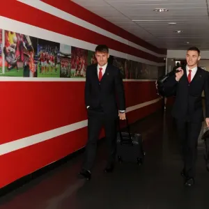 Arsenal Football Club: Ramsey and Vermaelen Approach Emirates Stadium for Champions League Clash Against Olympique de Marseille Arsenal Football Club: Ramsey and Vermaelen Approach Emirates Stadium for Champions League Clash Against Olympique de Marseille