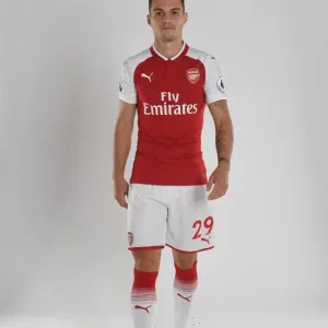 Arsenal Football Club: Granit Xhaka at 2017-18 Team Photocall