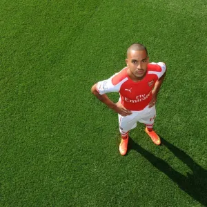 Arsenal Football Club: Theo Walcott at 2014-15 First Team Photocall, Emirates Stadium