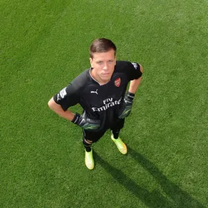 Arsenal Football Club: Wojciech Szczesny at 2014-15 First Team Photocall, Emirates Stadium
