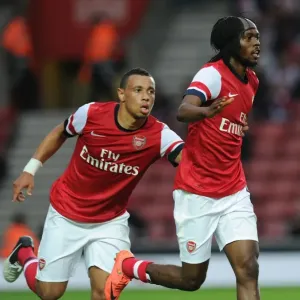 Arsenal: Gervinho and Coquelin Celebrate Goal Against Southampton (2012-13 Pre-Season) Arsenal: Gervinho and Coquelin Celebrate Goal Against Southampton (2012-13 Pre-Season)