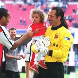 David Seaman Print with Georgina and Thierry Henry, FA Cup Final David Seaman Print with Georgina and Thierry Henry, FA Cup Final