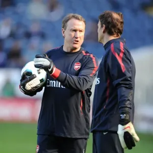 Arsenal goalkeeping coach Gerry Payton with Jens Lehmann. West Bromwich Albion 2