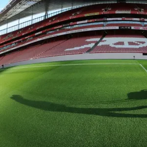 Arsenal Groundsman Prepares Emirates Stadium Pitch for Arsenal vs West Bromwich Albion (2016-17)