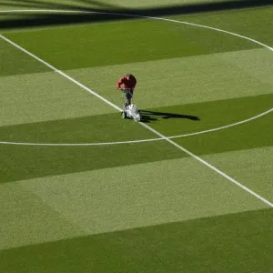 Arsenal: Groundsman Prepares Pitch for Carabao Cup Clash against Brentford