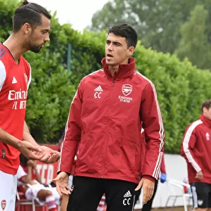 Arsenal Half-Time: Carlo Cuesta Strategizes with Pablo Mari