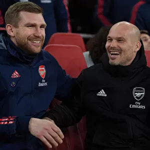 Arsenal Interim Coaches Freddie Ljungberg and Per Mertesacker Before Arsenal v Manchester City, Premier League 2019-20