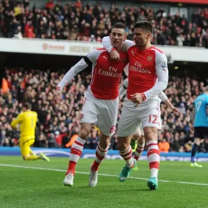 Arsenal: Koscielny and Giroud's Goal Celebration vs Stoke City (2014-15)