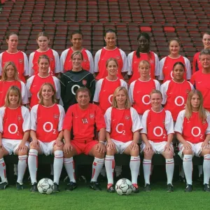 Arsenal Ladies. Arsenal Ladies Team Photo-call. Arsenal Stadium, Highbury, London, 7 / 8 / 2002