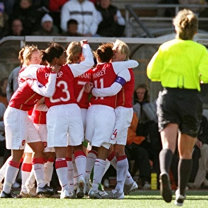 Arsenal Ladies Celebrate Alex Scott's Goal: 1-0 Umea IK, UEFA Cup
