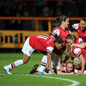 Arsenal Ladies Celebrate FA WSL Continental Cup Victory: Kim Little and Teammates