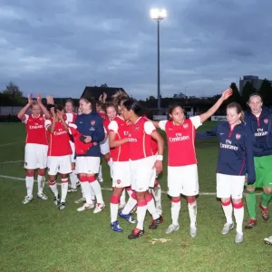 Arsenal Ladies celebrate getting to the final