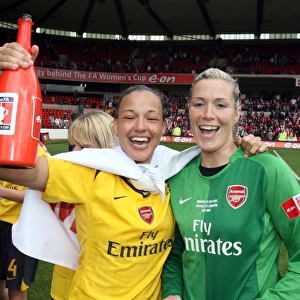 Arsenal Ladies Celebrate Historic FA Cup Victory: Double Joy for Emma Byrne and Lianne Sanderson - Arsenal's 4-1 Triumph over Charlton Athletic (FA Cup Final 2007)