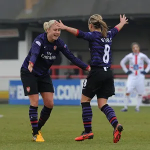 Arsenal Ladies FC Reach UEFA Women's Champions League Semifinals: Nobbs and Houghton's Euphoric Goal Celebration Arsenal Ladies FC Reach UEFA Women's Champions League Semifinals: Nobbs and Houghton's Euphoric Goal Celebration