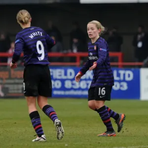 Arsenal Ladies FC Triumph: Kim Little and Ellen White Celebrate Goals Against ASD Torres CF in UEFA Women's Champions League Quarterfinals Arsenal Ladies FC Triumph: Kim Little and Ellen White Celebrate Goals Against ASD Torres CF in UEFA Women's Champions League Quarterfinals