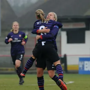 Arsenal Ladies FC's Jordan Nobbs and Steph Houghton Celebrate Goal in UEFA Women's Champions League Quarterfinals Arsenal Ladies FC's Jordan Nobbs and Steph Houghton Celebrate Goal in UEFA Women's Champions League Quarterfinals