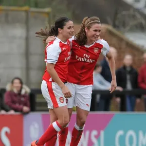 Arsenal Ladies vs. Tottenham Hotspur Ladies: Van de Donk and O'Reilly's Euphoric Goal Celebration in FA Cup Clash: A Moment of Triumph for Danielle van de Donk and Heather O'Reilly