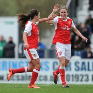Arsenal Ladies vs. Tottenham Hotspur Ladies: Van de Donk and O'Reilly's Triumphant Goal Celebration in FA Cup Clash