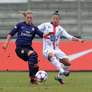 Arsenal Ladies vs. ASD Torres: Nobbs Tackles Iannella in UEFA Women's Champions League Quarterfinals