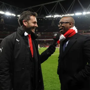 Arsenal Legends Nigel Mitchell and Ian Wright at Half-Time: Arsenal vs Leicester City, Premier League 2015 Arsenal Legends Nigel Mitchell and Ian Wright at Half-Time: Arsenal vs Leicester City, Premier League 2015