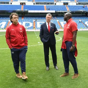Arsenal Legends vs Real Madrid Legends: A Clash of Football Icons at Bernabeu (2018) - David O'Leary, Gilles Grimandi, and Sol Campbell
