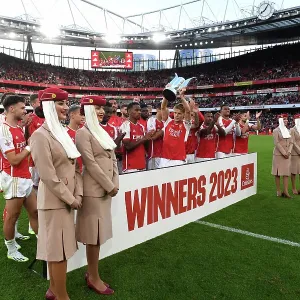 Arsenal Lift Emirates Cup: Martin Odegaard Celebrates Victory Over AS Monaco (2023-24) Arsenal Lift Emirates Cup: Martin Odegaard Celebrates Victory Over AS Monaco (2023-24)