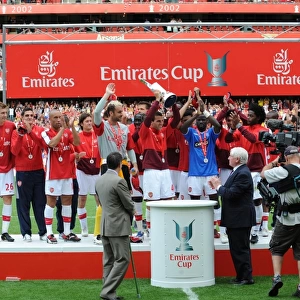 Arsenal lift the Emirates Cup Trophy