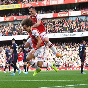 Arsenal: Luiz and Xhaka Celebrate Goal Against AFC Bournemouth, 2019-20
