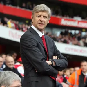 Arsenal Manager Arsene Wenger. Arsenal 1: 0 West Ham United. Barclays Premier League