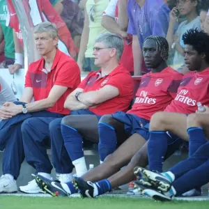Arsenal manager Arsene Wenger with assistant manager Arsenal manager Arsene Wenger with assistant manager