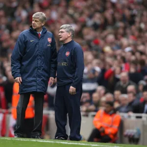 Arsenal manager Arsene Wenger and assistant Pat Rice