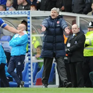 Arsenal manager Arsene Wenger. Birmingham City 1: 1 Arsenal, Barclays Premier League