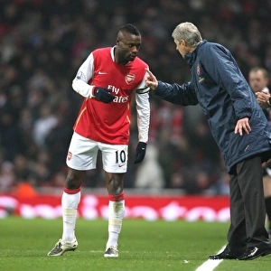 Arsenal manager Arsene Wenger and captain William Gallas during the match