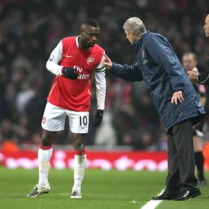 Arsenal manager Arsene Wenger and captain William Gallas during the match