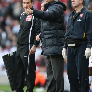 Arsenal manager Arsene Wenger and club doctor Ian Beasley